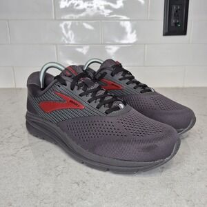 Brooks Mens Addiction 14 Gray Red Athletic Running Shoes  Size 8 EE Wide